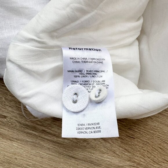 Reformation Tate Linen Top White 2 - Picture 8 of 13